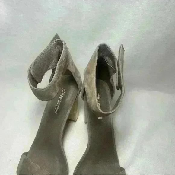 Jeffrey Campbell chunky heels super cute suede open toe heels size 8.5 - Picture 2 of 7